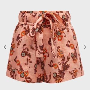 A.L.C Barrett Paisley Linen Tie Shorts